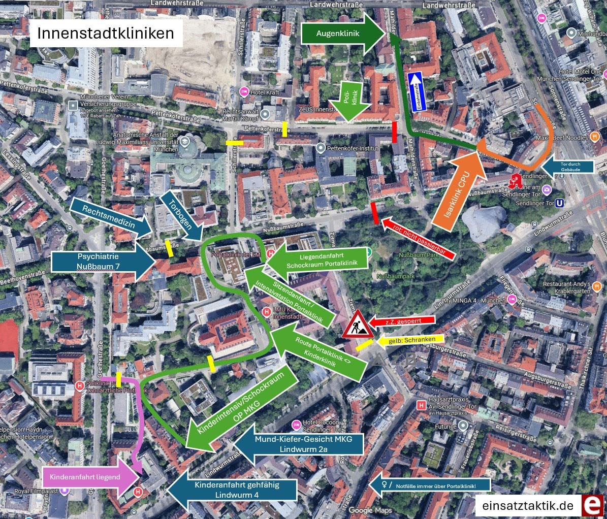 Innenstadtkliniken München Anfahrten Rettungsdienst